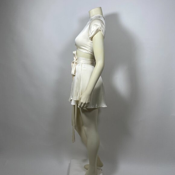 ORSEUND IRIS Ivory Satin Le Club Top + Mini Ballerina Skirt SET - Picture 3 of 8